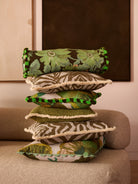 WILD PANSY VERDE LINEN CUSHION - 50cm from Bonnie and Neil