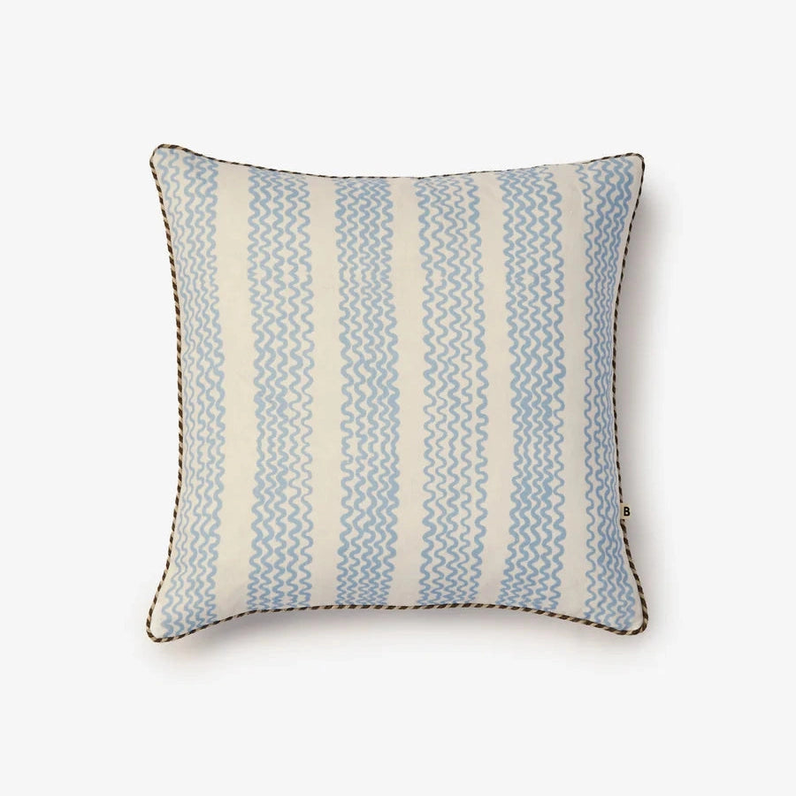 MINI WAVES SOFT BLUE LINEN CUSHION - 50cm from Bonnie and Neil