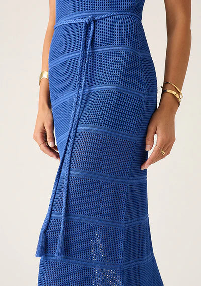 CARMEN KNIT MIDI DRESS | Sodalite Blue