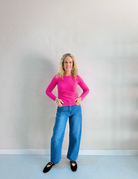 CATELINA CASHMERE KNIT TOP in Fuchsia by Absolut Cashmere
