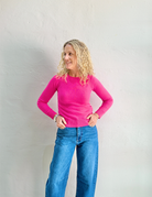 CATELINA CASHMERE KNIT TOP in Fuchsia by Absolut Cashmere