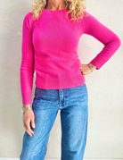 CATELINA CASHMERE KNIT TOP in Fuchsia by Absolut Cashmere