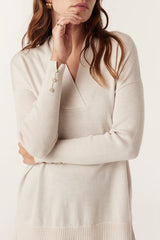 SARA MERINO JUMPER in Antique White from Cable Melbourn