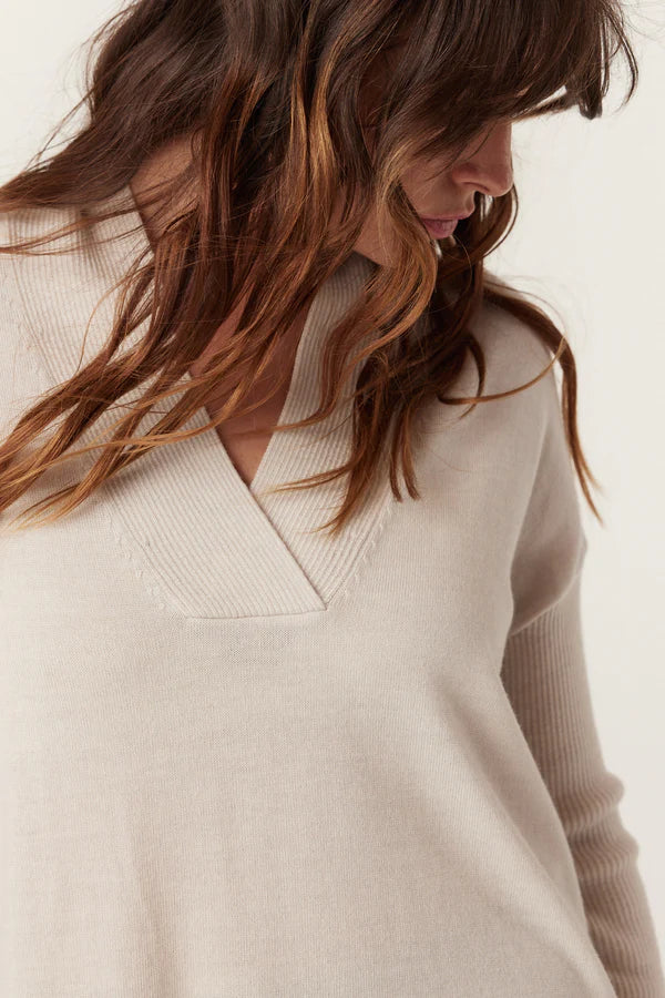 SARA MERINO JUMPER in Antique White from Cable Melbourn