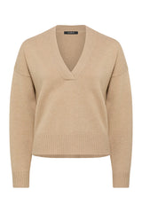 CASHWOOL V NECK JUMPER in Camel from Cable Melbourne