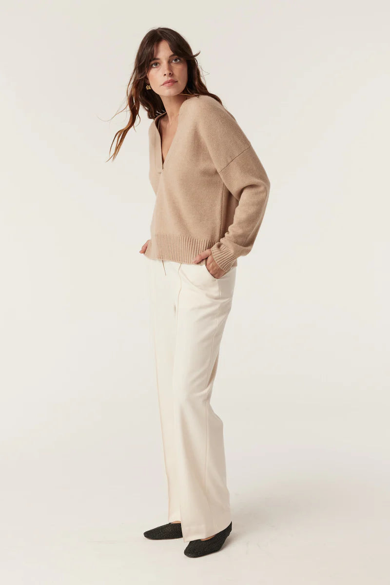 CASHWOOL V NECK JUMPER in Camel from Cable Melbourne