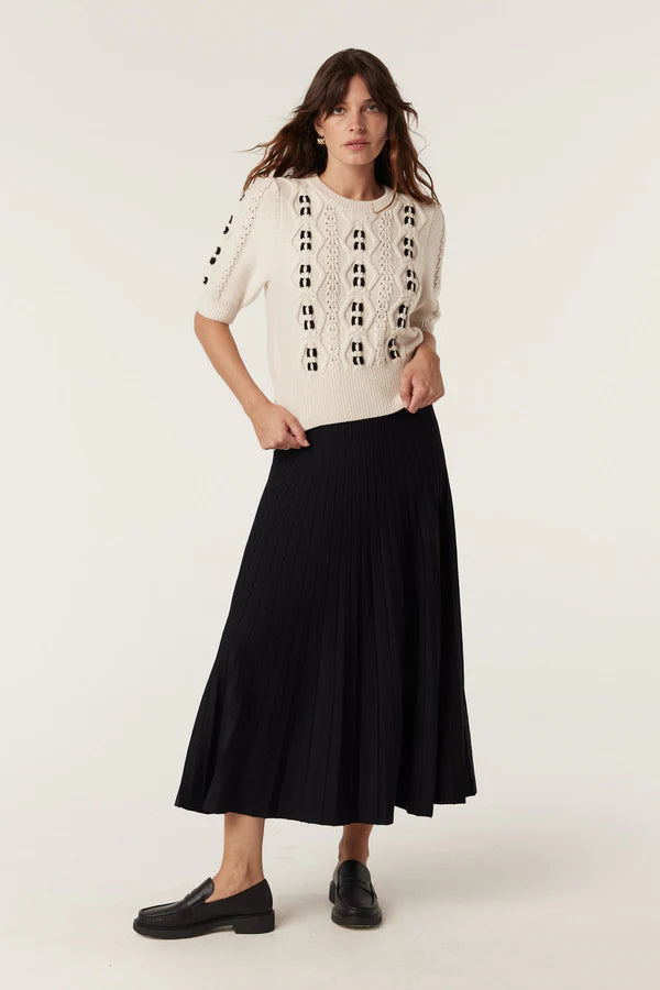 TAVI KNIT TOP in Oat from Cable Melbourne