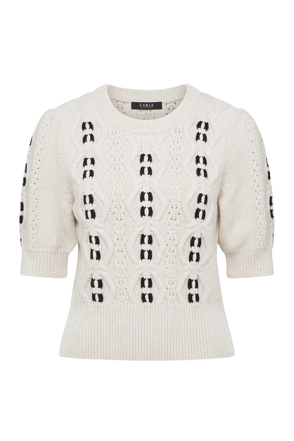 TAVI KNIT TOP in Oat from Cable Melbourne