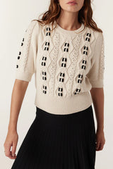 TAVI KNIT TOP in Oat from Cable Melbourne