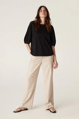 PIMA LANTERN SLEEVE TOP in Black from Cable Melbourne