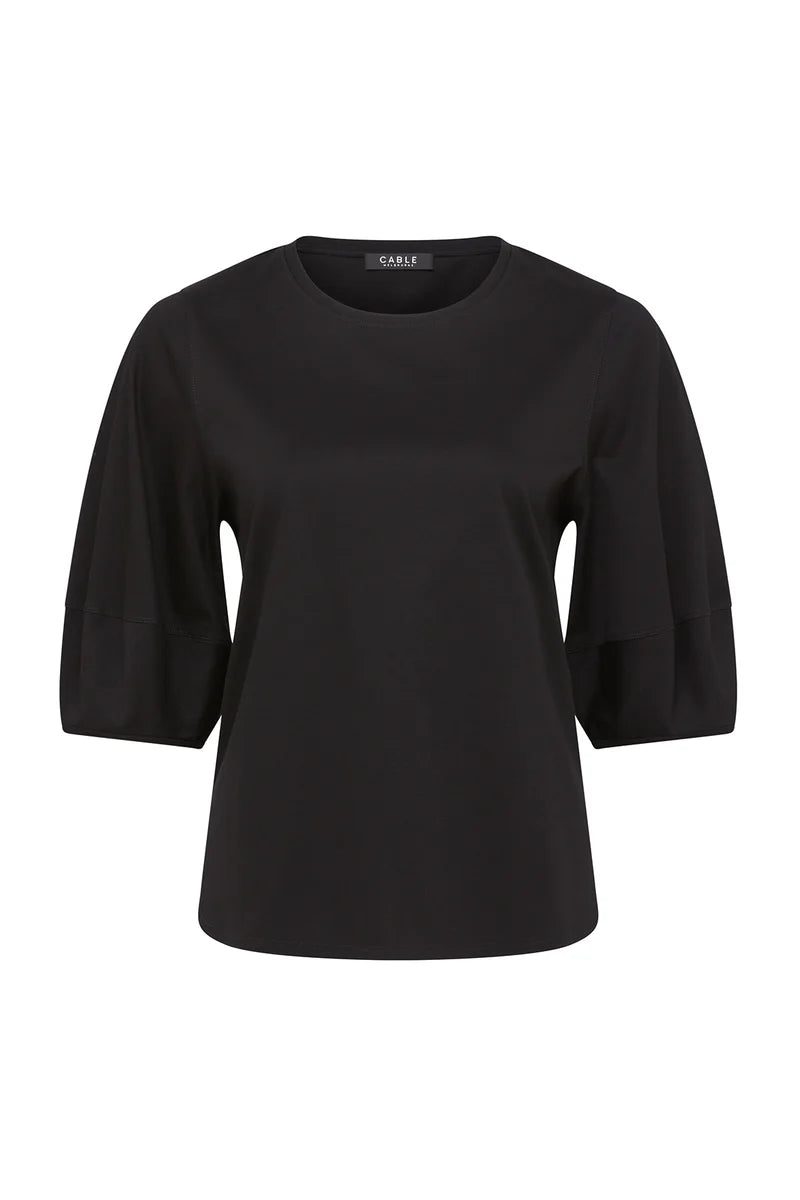 PIMA LANTERN SLEEVE TOP in Black from Cable Melbourne