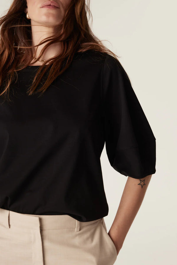 PIMA LANTERN SLEEVE TOP in Black from Cable Melbourne