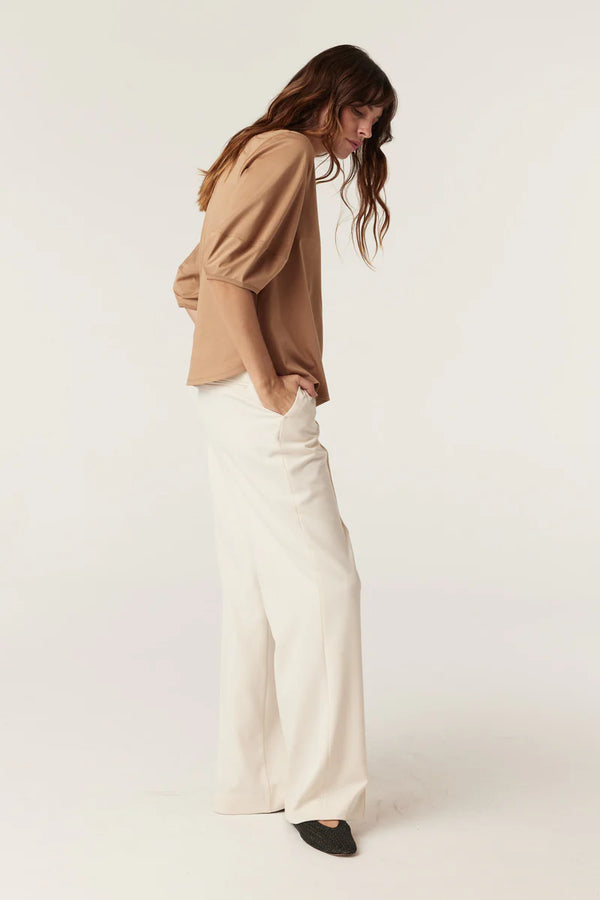 PIMA LANTERN SLEEVE TOP in Camel from Cable Melbourne