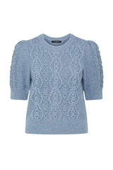 TAVI KNIT TOP in Dusty Blue from Cable Melbourne