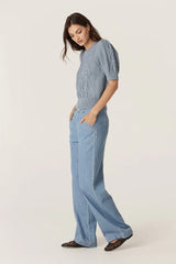 TAVI KNIT TOP in Dusty Blue from Cable Melbourne