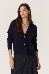 CASHWOOL V CARDIGAN in Navy from Cable Melbourne