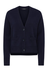 CASHWOOL V CARDIGAN in Navy from Cable Melbourne