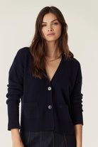 CASHWOOL V CARDIGAN in Navy from Cable Melbourne