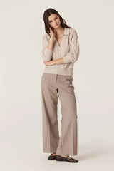 CASHWOOL CABLE POLO JUMPER in Sand from Cable Melbourne