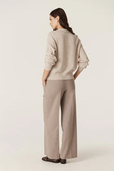 CASHWOOL CABLE POLO JUMPER in Sand from Cable Melbourne