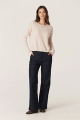CASHWOOL CABLE CREW JUMPER in Blush from Cable Melbourne