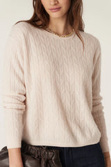 CASHWOOL CABLE CREW JUMPER in Blush from Cable Melbourne