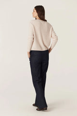 CASHWOOL CABLE CREW JUMPER in Blush from Cable Melbourne