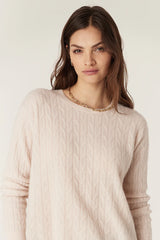 CASHWOOL CABLE CREW JUMPER in Blush from Cable Melbourne