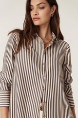 JAMIE STRIPE SHIRT in Khaki Stripe from Cable Melbourne