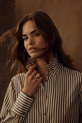 JAMIE STRIPE SHIRT in Khaki Stripe from Cable Melbourne