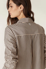 JAMIE STRIPE SHIRT in Khaki Stripe from Cable Melbourne