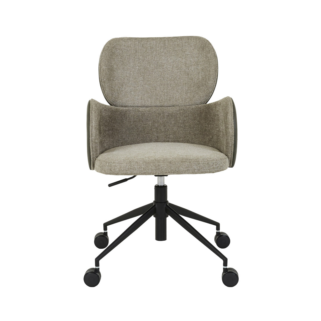 EDWIN OFFICE CHAIR in Khaki Grey / Vintage Matt Green PU by GlobeWest at Darling & Domain
