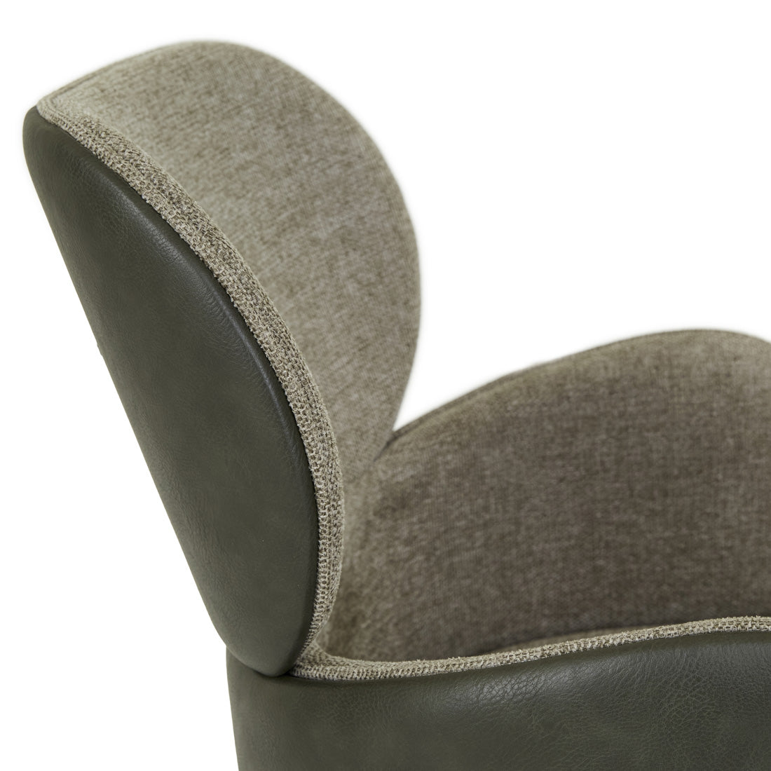 EDWIN OFFICE CHAIR in Khaki Grey / Vintage Matt Green PU by GlobeWest at Darling & Domain