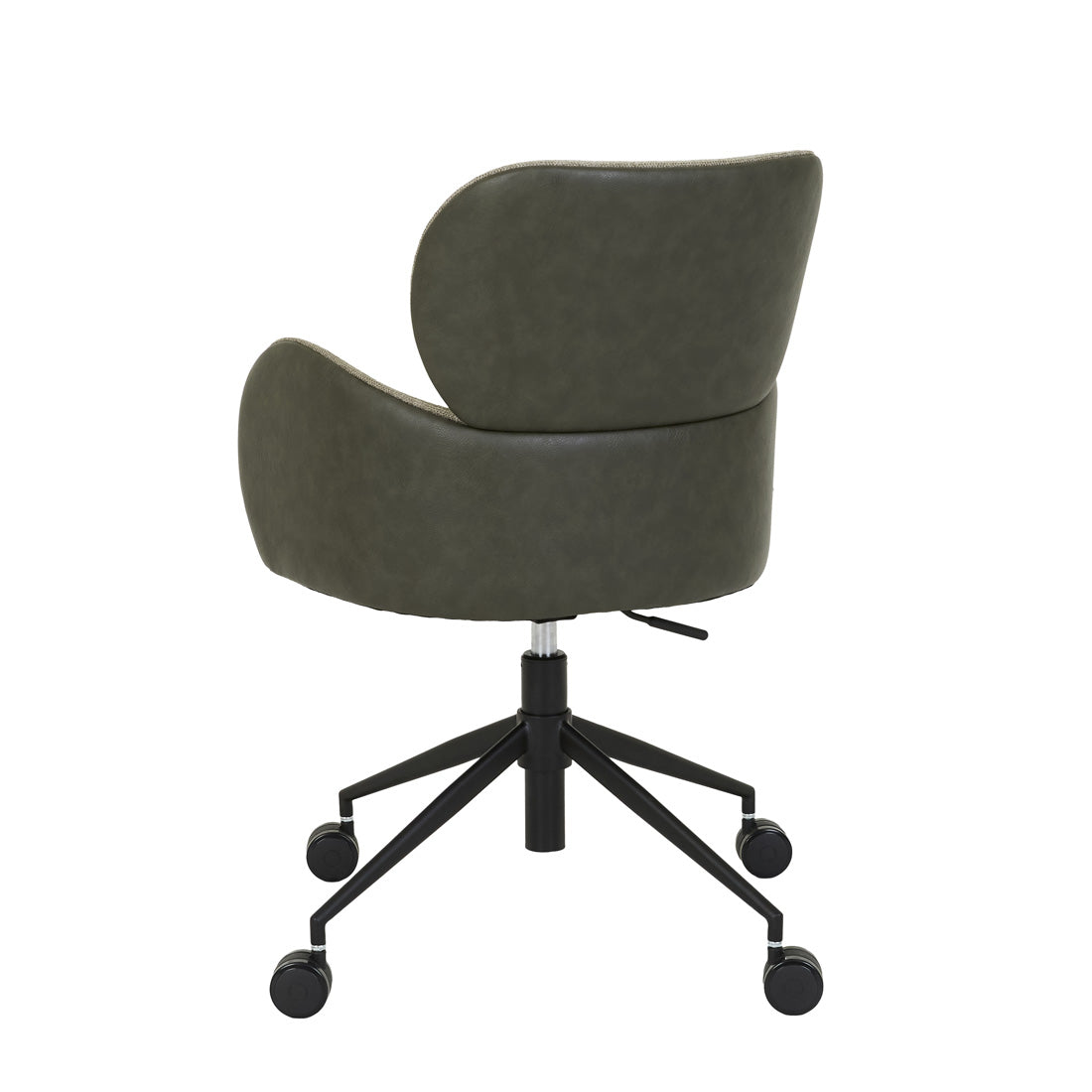 EDWIN OFFICE CHAIR in Khaki Grey / Vintage Matt Green PU by GlobeWest at Darling & Domain