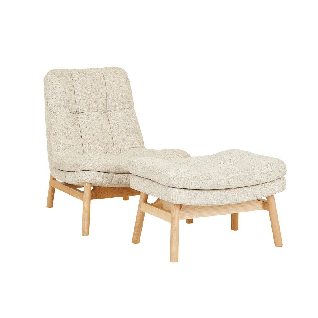 KIP OTTOMAN in White Bark - Natural Ash by GlobeWest at Darling & Domain