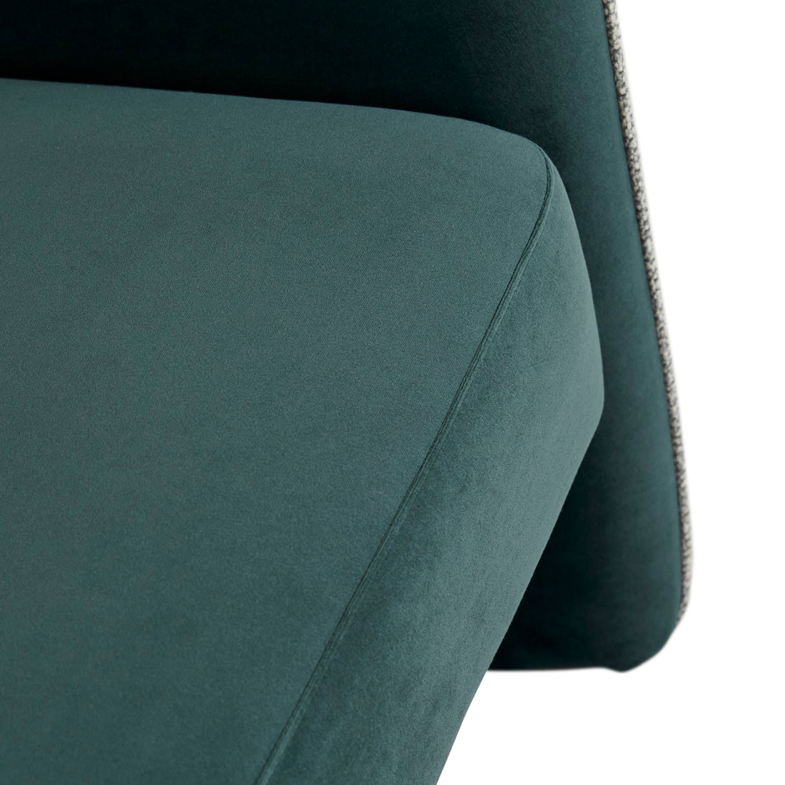 LEORA OCCASIONAL CHAIR in Peacock Velvet with Ether Tweed by GlobeWest at Darling & Domain