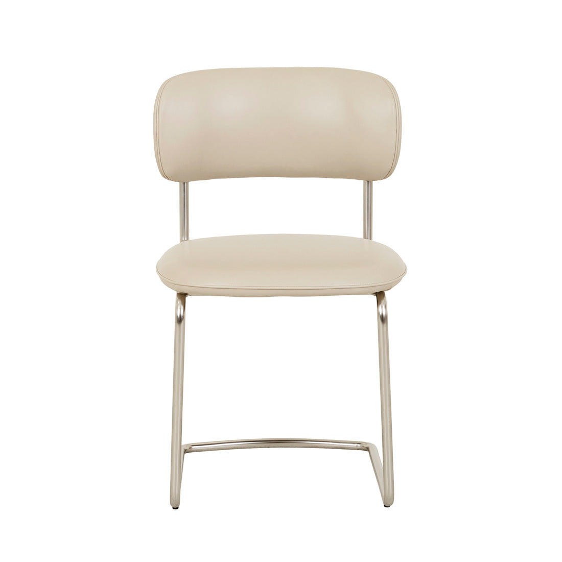 PICCOLO CANTILEVER DINING CHAIR in Sandstone PU / Brushed Chrome by GlobeWest at Darling & Domain