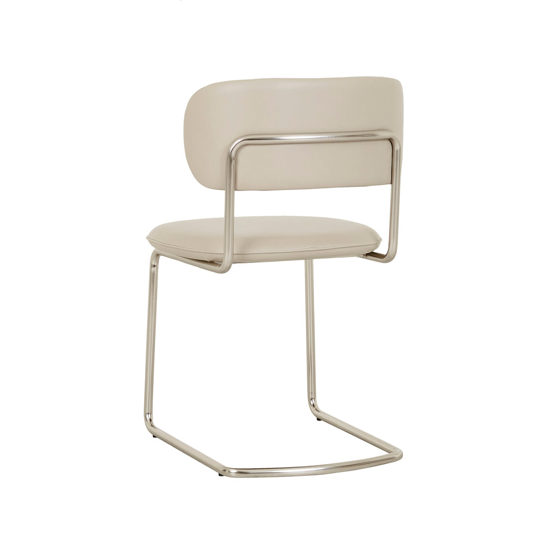 PICCOLO CANTILEVER DINING CHAIR in Sandstone PU / Brushed Chrome by GlobeWest at Darling & Domain