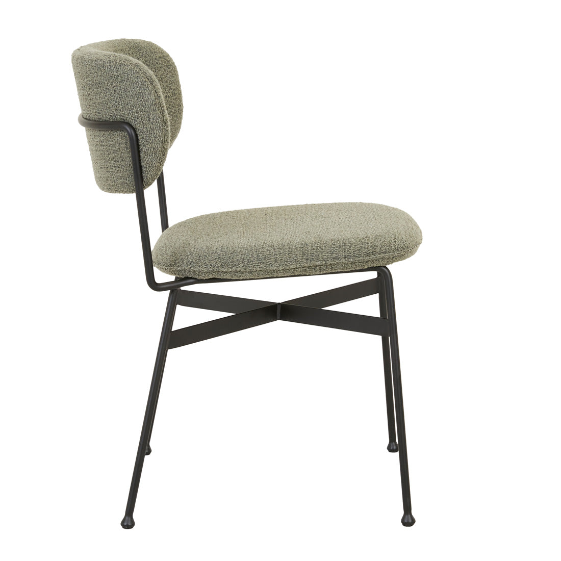 PICCOLO DINING CHAIR in Moss Tweed-Black Metal by GlobeWest at Darling & Domain