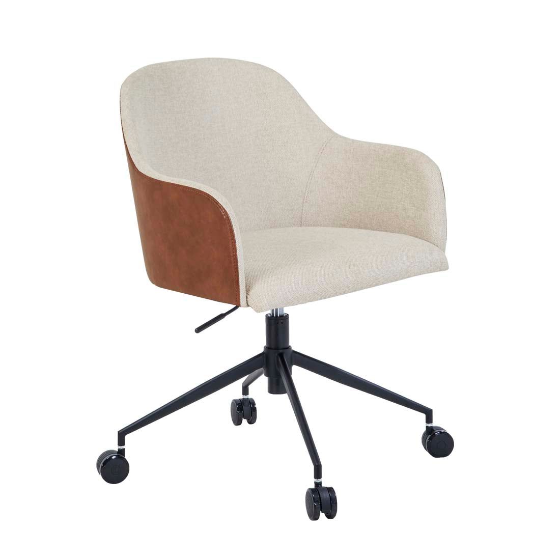 RILEY OFFICE CHAIR in Seashell-Vintage Tan PU by GlobeWest at Darling & Domain