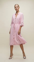 CORDELIA LINEN MIDI DRESS in Pink by Lola Australia