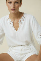 CORDELIA LINEN BLOUSE in White from Lola Australia