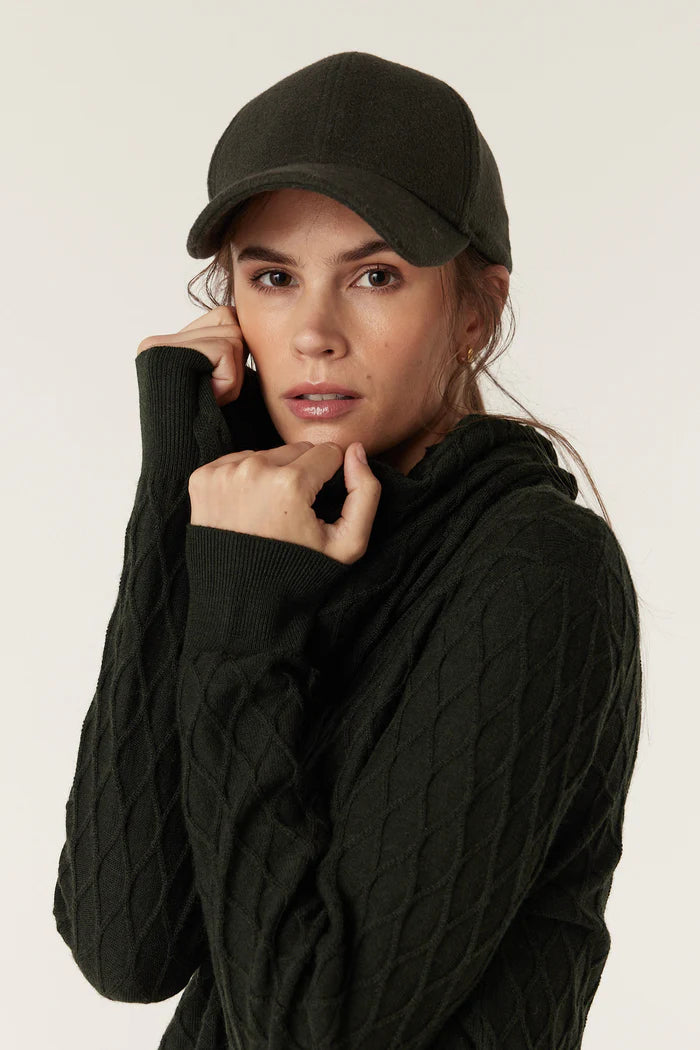WOOL CASHMERE CAP in Moss from Cable Melbourne