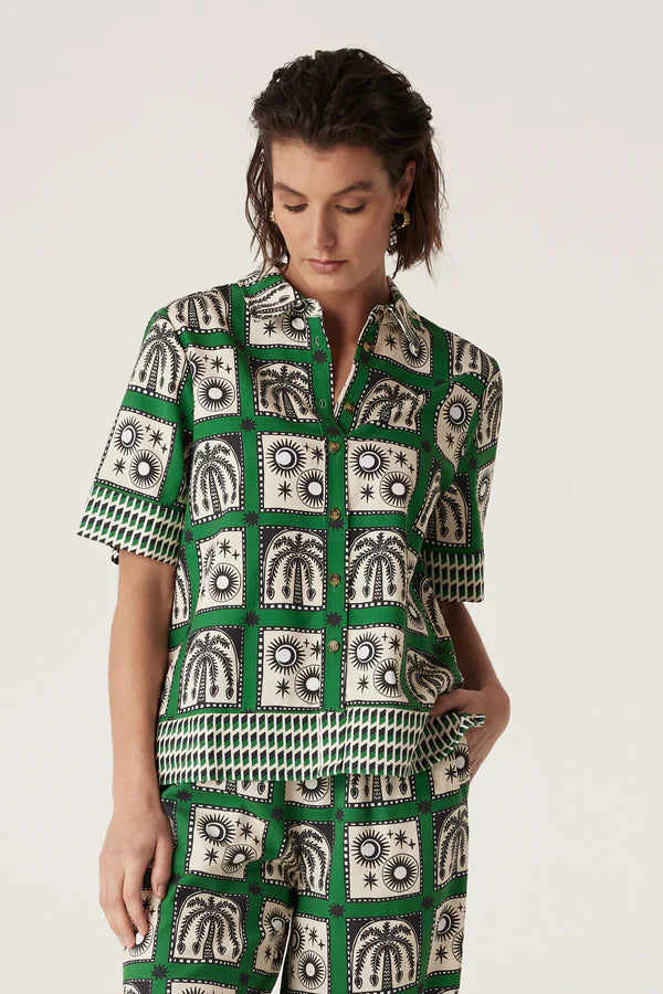 Cable Melbourne RAFFLES SHIRT in Green Print