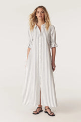 AVONDALE LINEN DRESS | Navy Stripe from Cable Melbourne