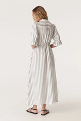 AVONDALE LINEN DRESS | Navy Stripe