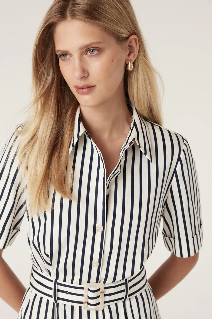 LINA STRIPE DRESS in Navy Stripe from Cable Melbourne