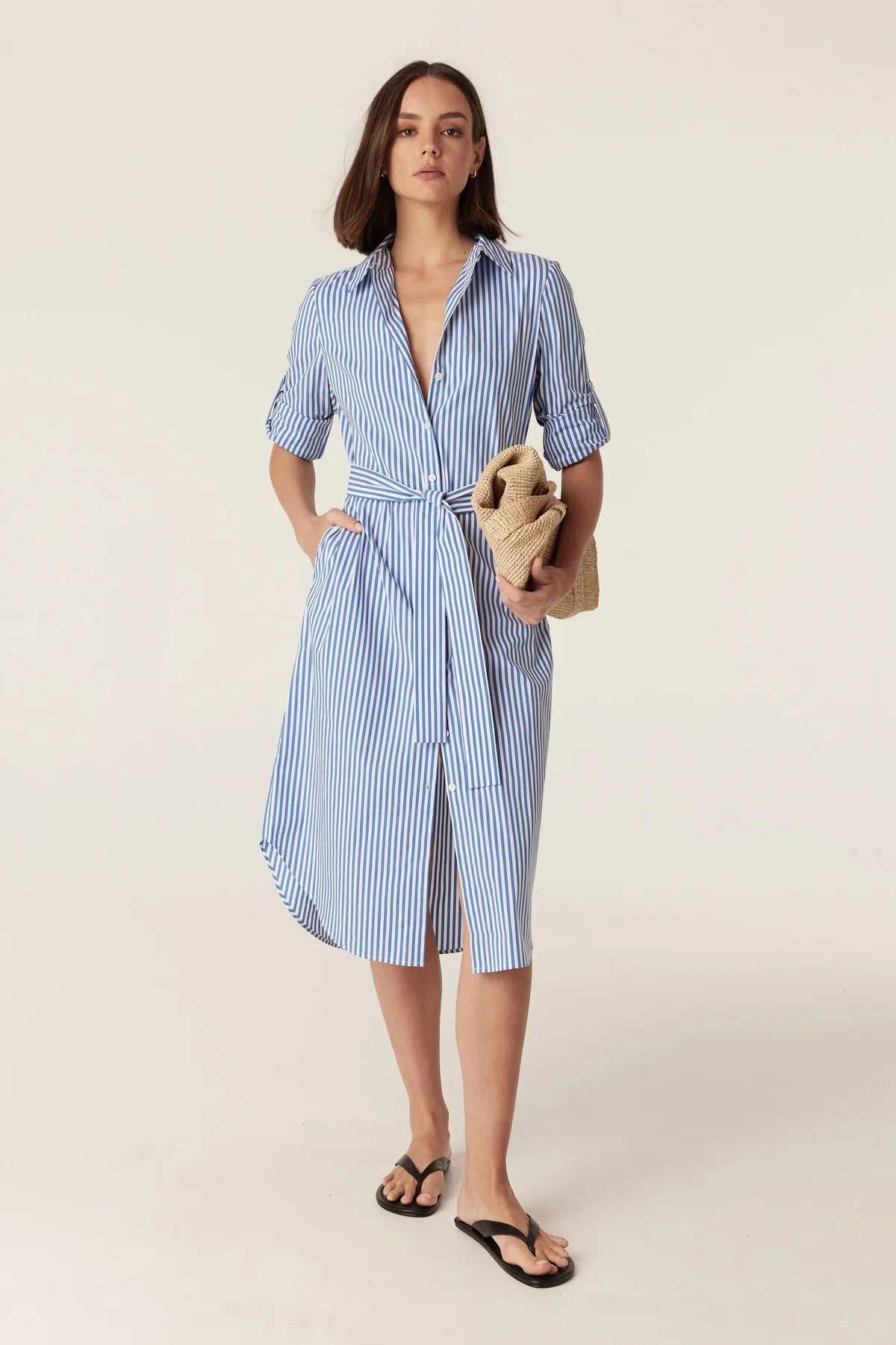 PORTSEA SHIRT DRESS in Blue Stripe from Cable Melbourne