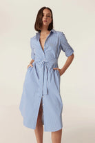 PORTSEA SHIRT DRESS in Blue Stripe from Cable Melbourne