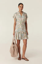 HAVANA FRILL DRESS in Pastel Palm from Cable Melbourne